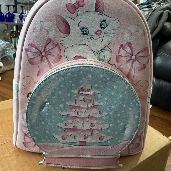 Loungefly Other - Loungefly Pink & Light Blue Cartoon Cat Snow Globe Backpack